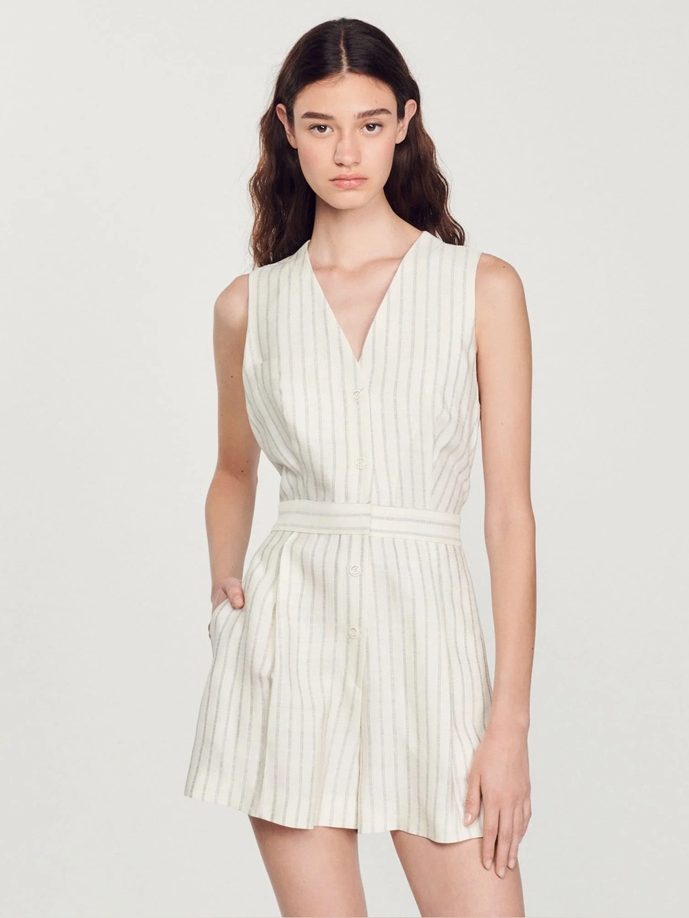 Sandro Noelie striped playsuit